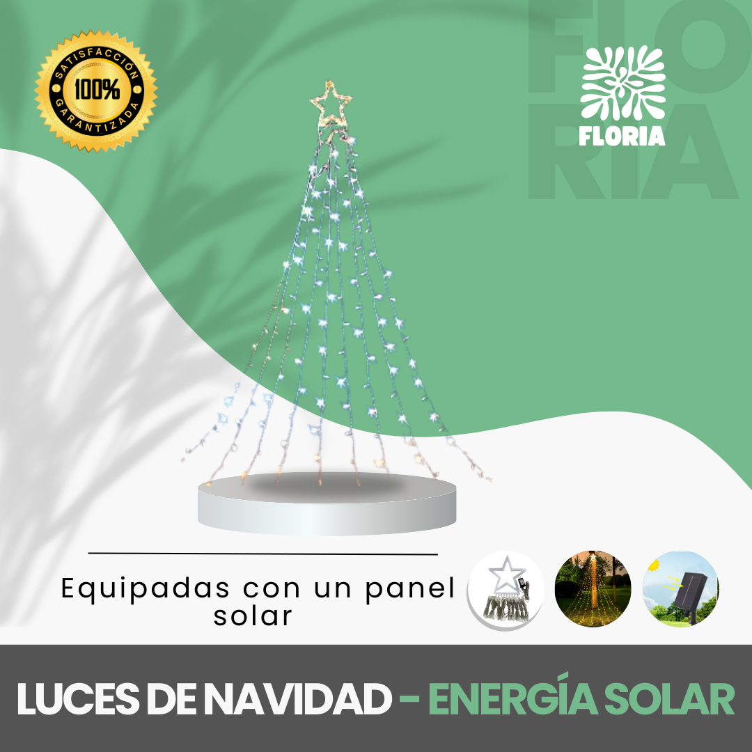 Luces de Navidad en Cascada con Energía Solar